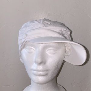 White Newsboy Velcro Cap